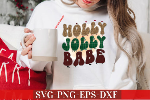 Holly jolly babe PNG Sublimation DESIGNISTIC 