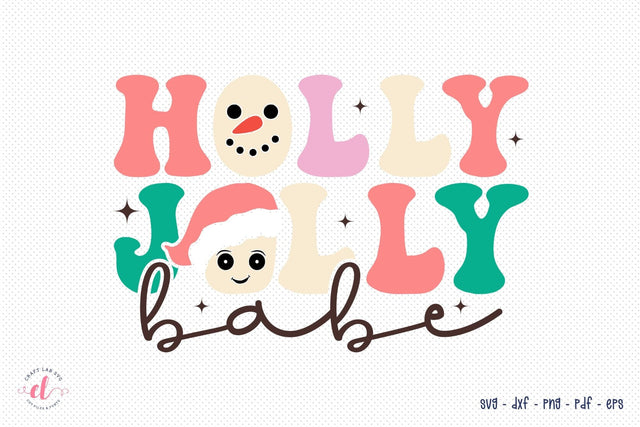 Holly Jolly Babe - Retro Christmas SVG SVG CraftLabSVG 
