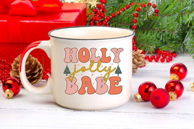 Holly jolly babe SVG SVG DESIGNISTIC 