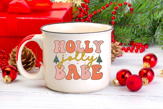Holly jolly babe SVG SVG DESIGNISTIC 