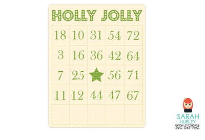 Holly Jolly Bingo Card SVG Sarah Hurley 