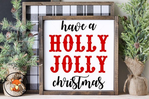 Holly Jolly Christmas. Holiday Svg, Svg file for Cricut SVG RedFoxDesignsUS 