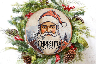 Holly Jolly Christmas Santa Round Sublimation Sublimation Jagonath Roy 