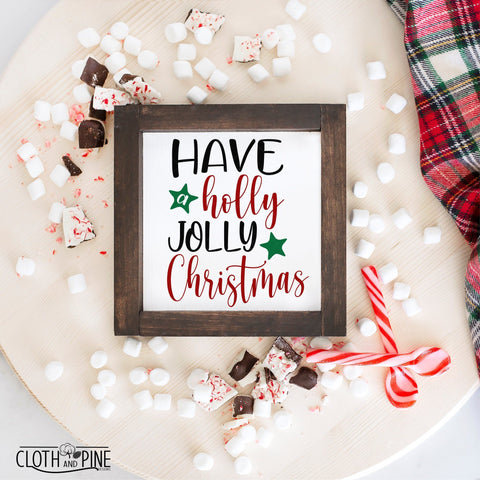 Holly Jolly Christmas SVG Cloth and Pine Designs 