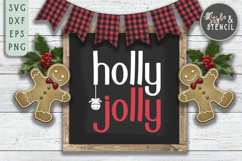 Holly Jolly Christmas SVG SVG Style and Stencil 