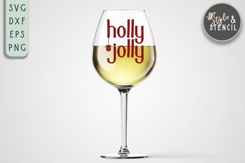 Holly Jolly Christmas SVG SVG Style and Stencil 