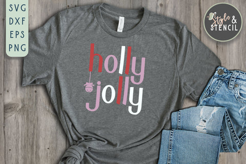 Holly Jolly Christmas SVG SVG Style and Stencil 