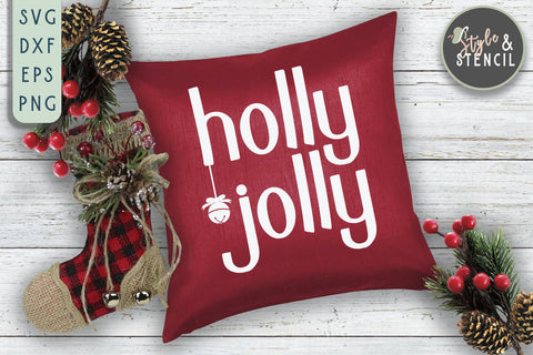 Holly Jolly Christmas SVG SVG Style and Stencil 