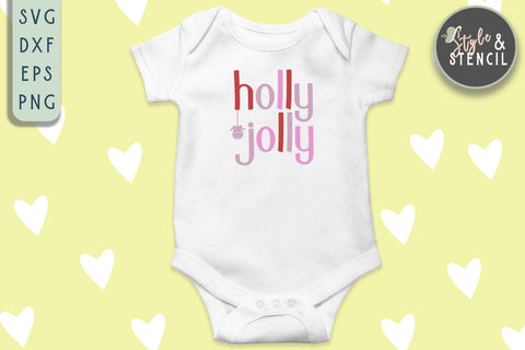Holly Jolly Christmas SVG SVG Style and Stencil 