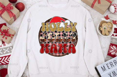 holly jolly mama Sublimation Design Sublimation Regulrcrative 