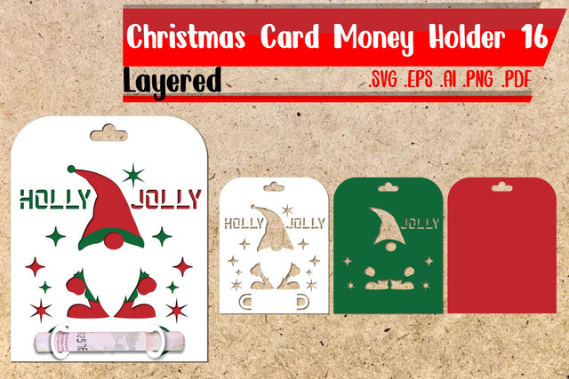 Holly Jolly Money Holder Layered SVG zafrans studio 