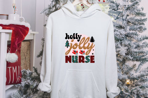 holly jolly Nurse Sublimation SVGArt 
