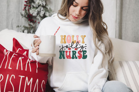 Holly Jolly Nurse Sublimation SVGArt 
