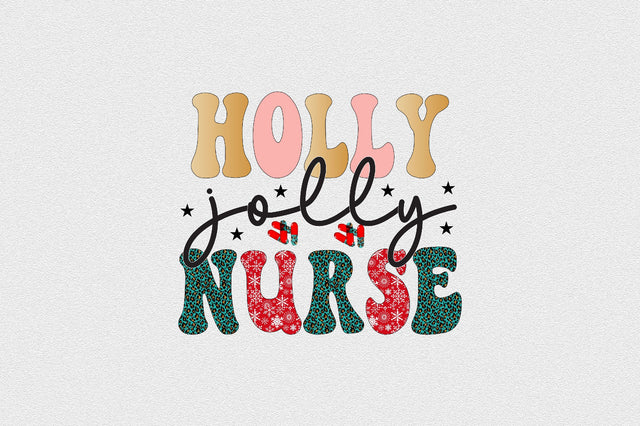 Holly Jolly Nurse Sublimation SVGArt 