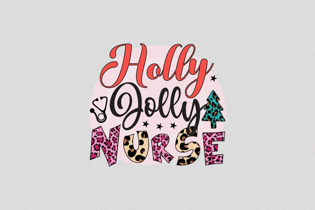 Holly Jolly Nurse Sublimation SVGArt 