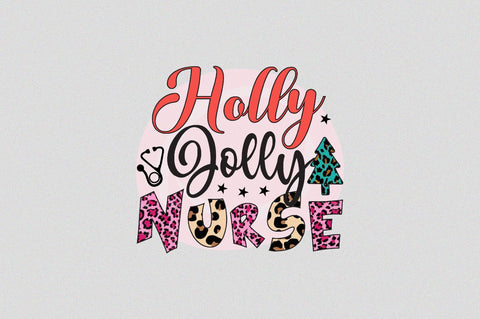 Holly Jolly Nurse Sublimation SVGArt 