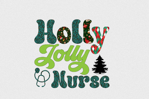 Holly Jolly Nurse Sublimation SVGArt 