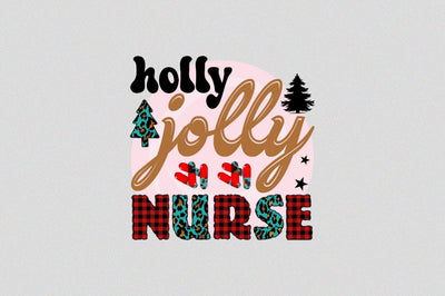holly jolly Nurse Sublimation SVGArt 