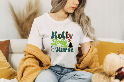 Holly Jolly Nurse Sublimation SVGArt 