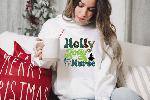 Holly Jolly Nurse Sublimation SVGArt 