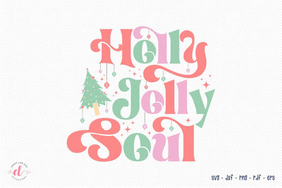 Holly Jolly Soul SVG - Retro Christmas SVG SVG CraftLabSVG 