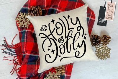 Holly Jolly SVG Christmas Lettering Quotes SVG dapiyupi store 