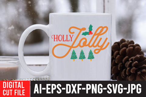 Holly Jolly SVG Cut File SVG BlackCatsMedia 