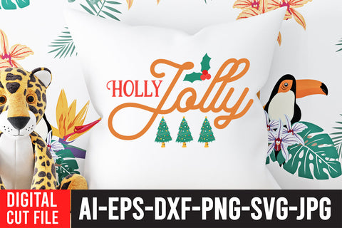 Holly Jolly SVG Cut File SVG BlackCatsMedia 