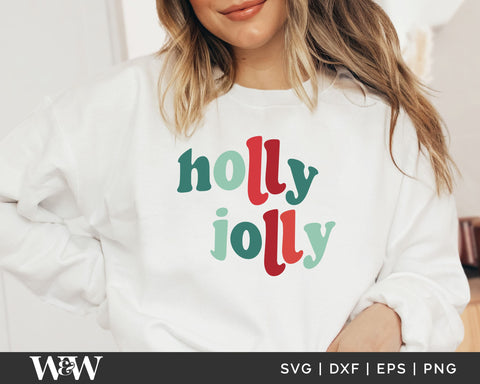 Holly Jolly SVG | Retro Christmas SVG File SVG Wood And Walt 