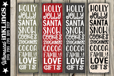 Holly Jolly-Vertical Christmas SVG SVG Whimsical Inklings 