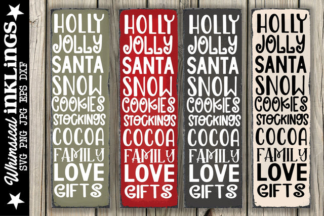 Holly Jolly-Vertical Christmas SVG SVG Whimsical Inklings 