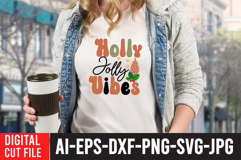 Holly Jolly Vibes-01 SVG Cut File SVG BlackCatsMedia 