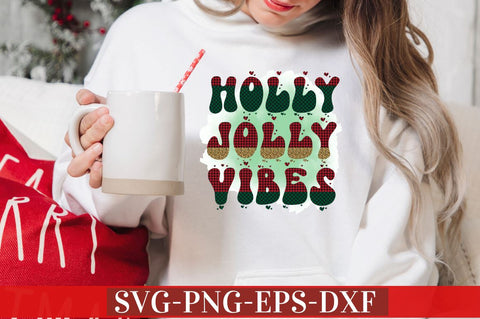 Holly Jolly vibes PNG Sublimation DESIGNISTIC 