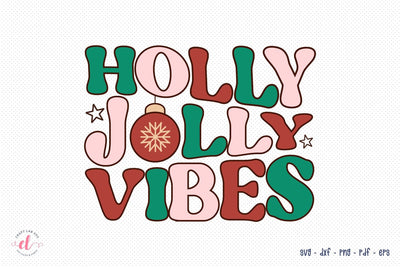 Holly Jolly Vibes | Retro Christmas SVG SVG CraftLabSVG 