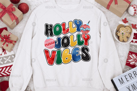 Holly jolly vibes Sublimation Design Sublimation Regulrcrative 