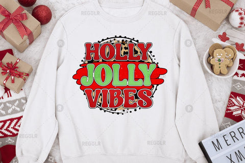 Holly Jolly vibes Sublimation Design Sublimation Regulrcrative 