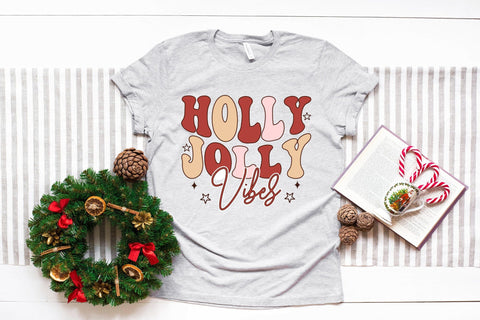 Holly Jolly Vibes SVG | Retro Christmas SVG SVG CraftLabSVG 