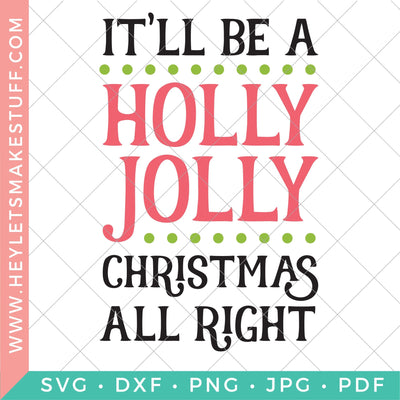 Holly Jolly Wine Bag SVG Hey Let's Make Stuff 