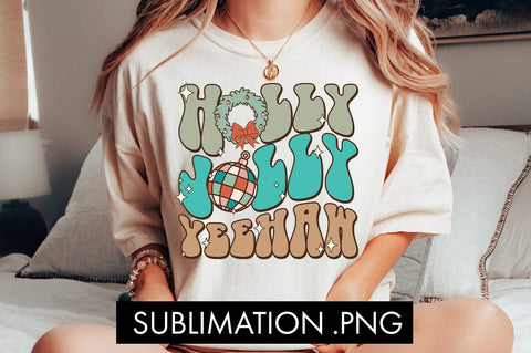 Holly Jolly Yeehaw PNG Sublimation Sublimation Freeling Design House 