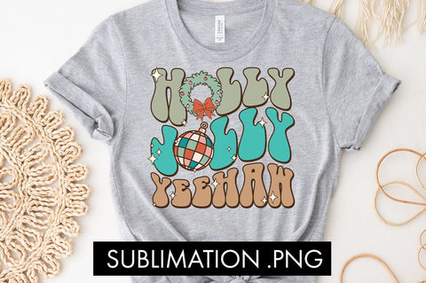Holly Jolly Yeehaw PNG Sublimation Sublimation Freeling Design House 