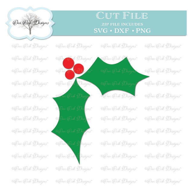 Holly Leaf with Berries SVG One Oak Designs 