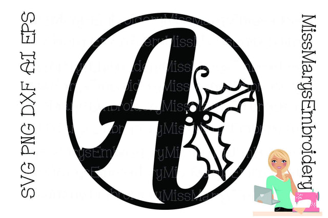 Holly Letters SVG MissMarysEmbroidery 
