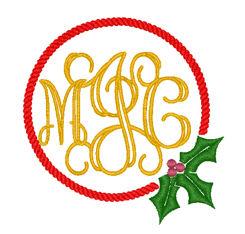 Holly Monogram Embroidery Frame Embroidery/Applique MissMarysEmbroidery 