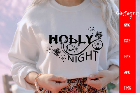 Holly Night Svg, Christmas Svg Free For Commercial Use SVG Sintegra 