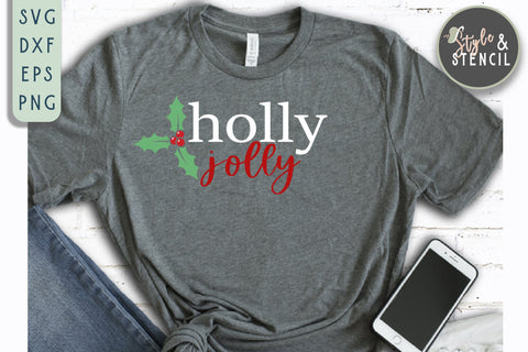 Holly SVG | Christmas | Holly Bundle SVG Style and Stencil 