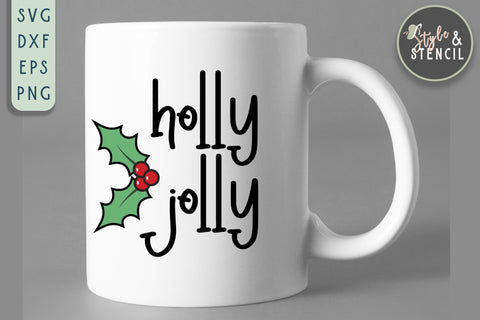 Holly SVG | Christmas | Holly Bundle SVG Style and Stencil 