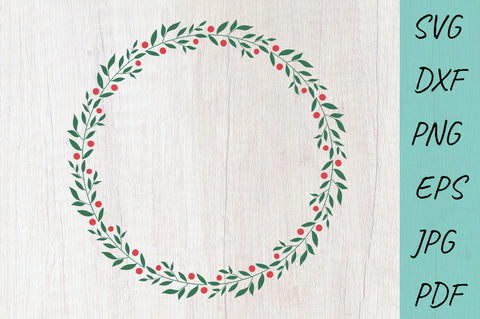 Holly wreath SVG, Christmas Wreath SVG Monogram DXF PNG SVG SVG Irina Ostapenko 