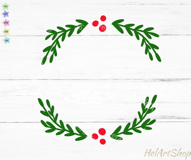 Holly Wreath svg SVG _HelArtShop_ 