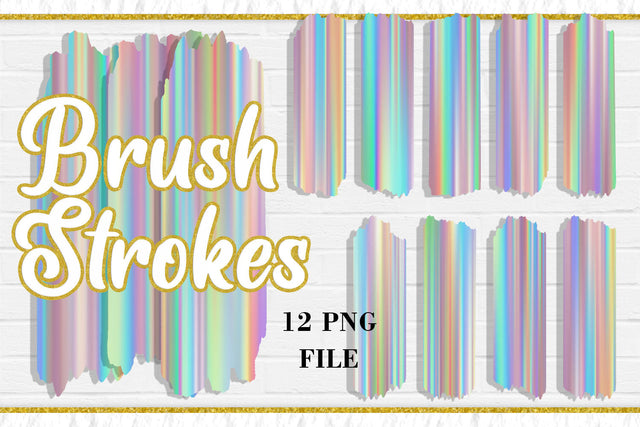 Hologram color Brush Strokes, PNG Sublimation Design Sublimation artnoy 