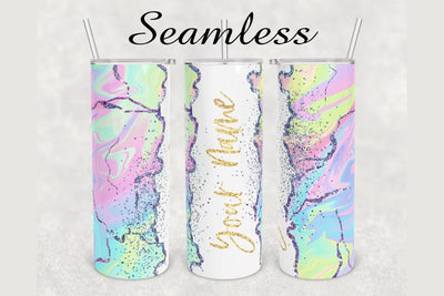 Holographic Glitter Marble Tumbler sublimation design 20 oz skinny tumbler wrap Sublimation BambinaCreations 